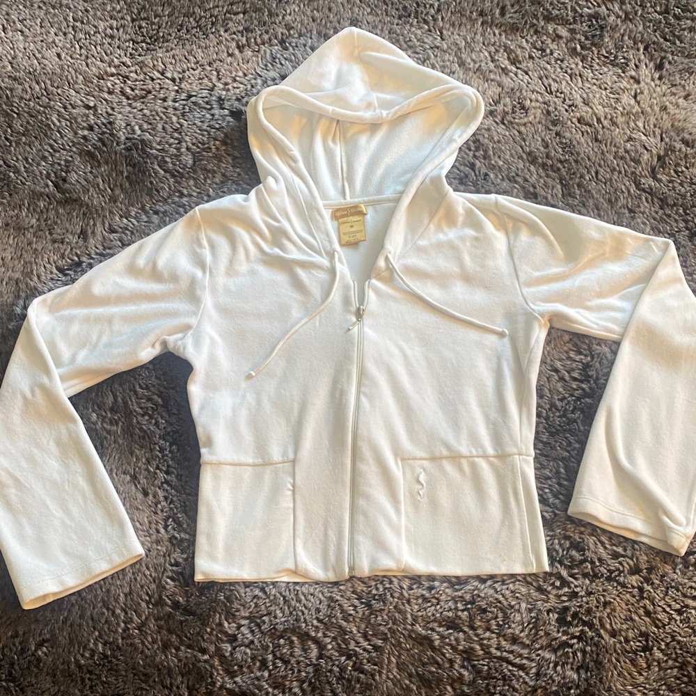 Juniors Classic White Zip-Up Hoodie